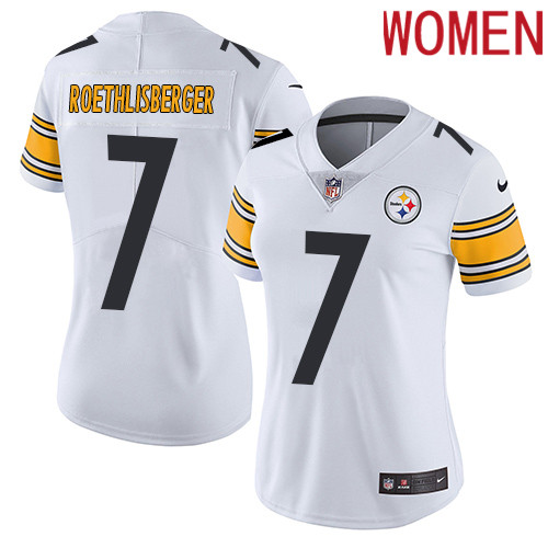 2019 Women Pittsburgh Steelers #7 Roethlisberger white Nike Vapor Untouchable Limited NFL Jersey->women nfl jersey->Women Jersey